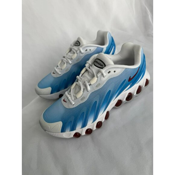 * 8.5 WOMEN'S NIKE AIR MAX DN8 WHITE BLUE RED FQ7860-101 Running sneakers - Picture 3 of 8